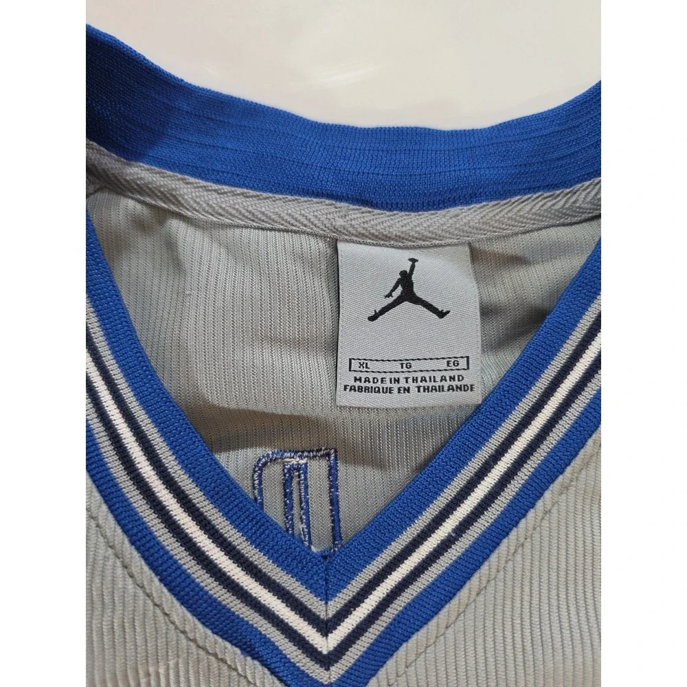 Vtg‎ Air Jordan Jumpman Mesh Basketball Jersey Shirt Gray Blue Y2K Nike Mens XL